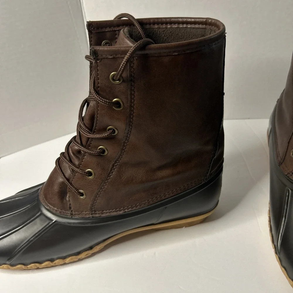 Weatherproof Vintage Men's Adam Duck Boots Chocolate/Brown Leather, Size14  M
